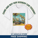 Classic Lowrider Tee — Vintage Palm Beach Sunset Car Graphic Shirt Printify