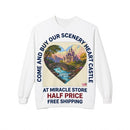 Heart Castle Sweatshirt — Scenic Fantasy Landscape Crewneck Printify