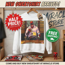 Graphic Crewneck Sweatshirt — Comic Antihero Diner Scene Printify