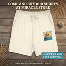 Sunset Smiley Pocket Sweatshorts — Lightweight Garment-Dyed Fleece Printify