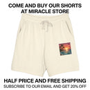 Sunset Smiley Pocket Sweatshorts — Lightweight Garment-Dyed Fleece Printify