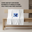 Raven Sky Sherpa Fleece Blanket — Cozy Blue Crow Design Printify