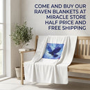 Raven Sky Sherpa Fleece Blanket — Cozy Blue Crow Design Printify