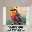 Glass Cutting Board — Colorful Tropical Bird Art Kitchen Chopping Board Printify