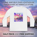 Youth Long Sleeve Tee — Colorful Lighthouse Sunset Graphic Printify