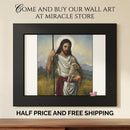 Framed Jesus the Good Shepherd Poster - Religious Wall Art for Home, Church, Easter Gifts Printify