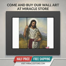 Framed Jesus the Good Shepherd Poster - Religious Wall Art for Home, Church, Easter Gifts Printify