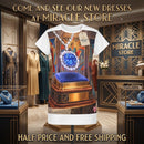 Art Deco Sapphire Necklace T‑Shirt Dress – Vintage Jewelry Illustration AOP Printify