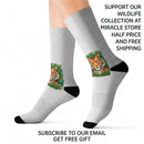 Autumn Harvest Sublimation Socks — Pumpkin & Leaves Crew Socks Printify