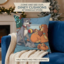 Disney Lady and Tramp Family Christmas Square Pillow Printify