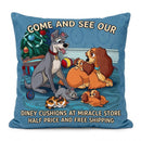 Disney Lady and Tramp Family Christmas Square Pillow Printify