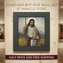 Framed Jesus the Good Shepherd Poster - Religious Wall Art for Home, Church, Easter Gifts Printify