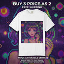Pixel Anime Girl Graphic T-Shirt Printify