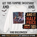 Gothic Cozy Vampire Reading Crewneck Sweatshirt Printify