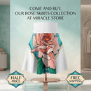 Rose Garden Skater Skirt — Floral Pink Rose AOP Skirt Printify