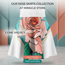 Rose Garden Skater Skirt — Floral Pink Rose AOP Skirt Printify