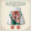 Rose Garden Skater Skirt — Floral Pink Rose AOP Skirt Printify
