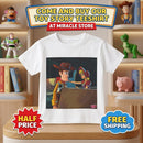 Cowboy Toy Scene Toddler T‑Shirt — Nostalgic Animated Characters Print Printify