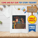 Cowboy Toy Scene Toddler T‑Shirt — Nostalgic Animated Characters Print Printify