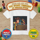 Cowboy Toy Scene Toddler T‑Shirt — Nostalgic Animated Characters Print Printify