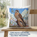 Kestrel Meadow Tablecloth — Bird Illustration Square Table Cover Printify