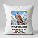 Kestrel Meadow Tablecloth — Bird Illustration Square Table Cover Printify