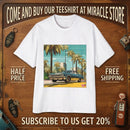 Classic Lowrider Tee — Vintage Palm Beach Sunset Car Graphic Shirt Printify
