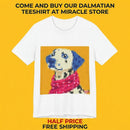 Dalmatian Pixel Art Tee — Cute Blue-Accented Dog Graphic Shirt Printify