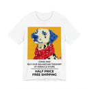 Dalmatian Pixel Art Tee — Cute Blue-Accented Dog Graphic Shirt Printify