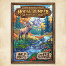 Scenic Mountain Moose Bumper Sticker Printify
