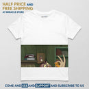 T-Shirt — Vintage Cartoon Owl & Fox Illustration Graphic Tee Printify