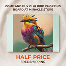 Glass Cutting Board — Colorful Tropical Bird Art Kitchen Chopping Board Printify