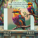 Glass Cutting Board — Colorful Tropical Bird Art Kitchen Chopping Board Printify