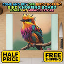 Glass Cutting Board — Colorful Tropical Bird Art Kitchen Chopping Board Printify