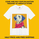 Dalmatian Pixel Art Tee — Cute Blue-Accented Dog Graphic Shirt Printify