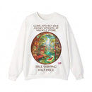 Crewneck Sweatshirt — Serene Asian Garden Window Scene Printify