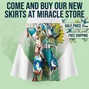 Fantasy Anime Skater Skirt — Whimsical Girl with Birds AOP Printify