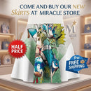 Fantasy Anime Skater Skirt — Whimsical Girl with Birds AOP Printify