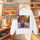 Fox Winter Crewneck Sweatshirt — Sunset Forest Fox Graphic Printify