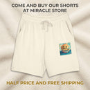 Sunset Smiley Pocket Sweatshorts — Lightweight Garment-Dyed Fleece Printify