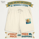 Sunset Smiley Pocket Sweatshorts — Lightweight Garment-Dyed Fleece Printify