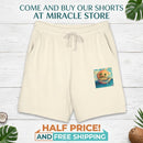 Sunset Smiley Pocket Sweatshorts — Lightweight Garment-Dyed Fleece Printify
