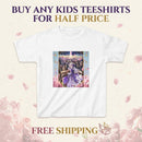 Kids Fantasy Princess Tee — Purple Castle Illustration Printify