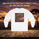 Leopard Sunset Graphic Long Sleeve Tee Printify