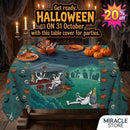 Ghostly Graveyard Bar Tablecloth — Halloween Cemetery Party Decor Printify