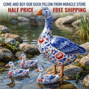 Decorative Duck Pillow Cover — Blue Delft Goose Garden Accent Printify