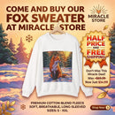 Fox Winter Crewneck Sweatshirt — Sunset Forest Fox Graphic Printify