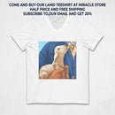 Lamb Bottle-Feeding V-Neck Tee — Cute Farm Animal Lover Shirt Printify