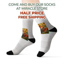 Autumn Harvest Sublimation Socks — Pumpkin & Leaves Crew Socks Printify
