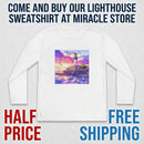Youth Long Sleeve Tee — Colorful Lighthouse Sunset Graphic Printify